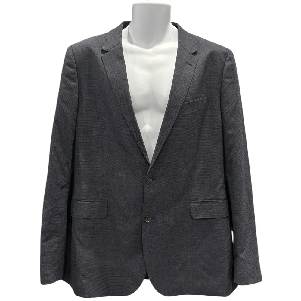 Lands' End Men's 44L Wool Blend‎ Tailored Fit Gray 2 Button Sport Coat